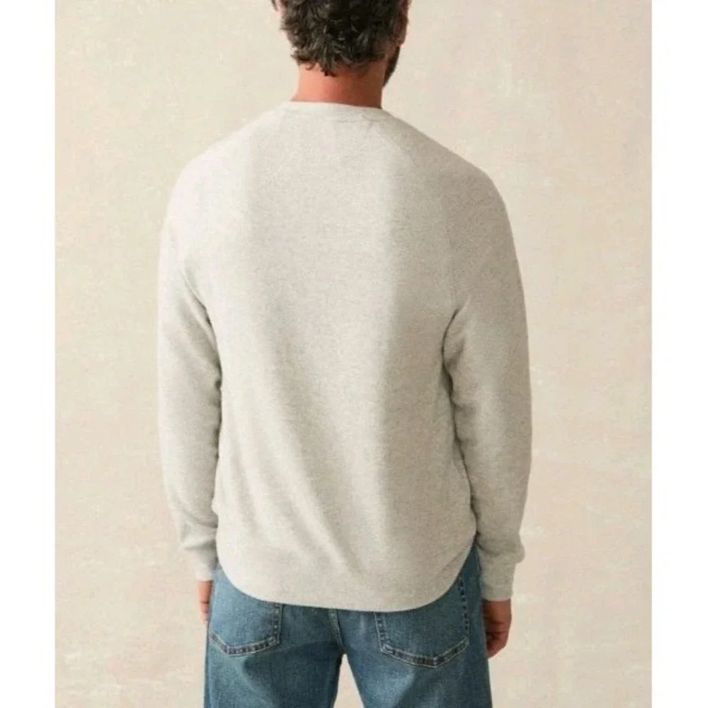 Faherty Legend Sweater Crew Mens 2XL Gray Twill Pullover Long Sleeve NEW $128